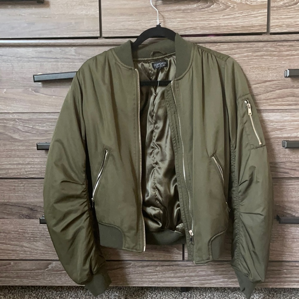 Green Topshop Bomber Jacket